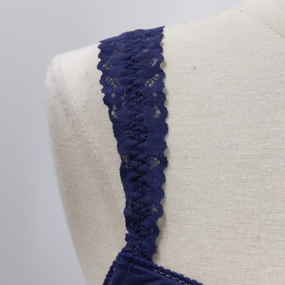 Aerie navy blue wireless bra w lace straps-sz 34C - Picture 3 of 7